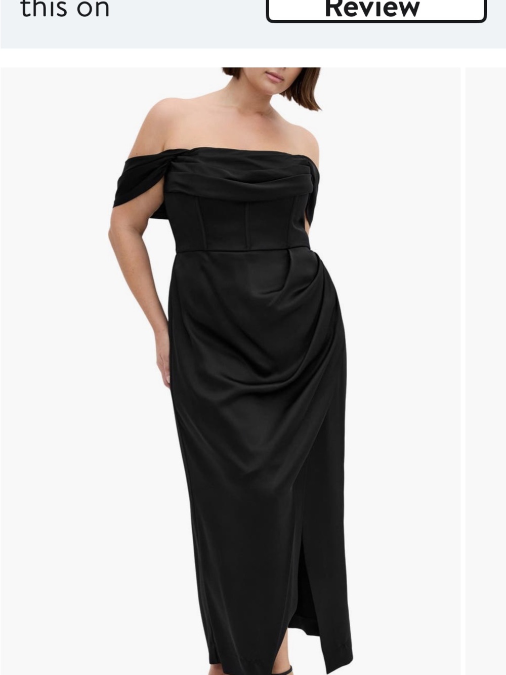 City Chic Black One-Shoulder Draped Evening Dress